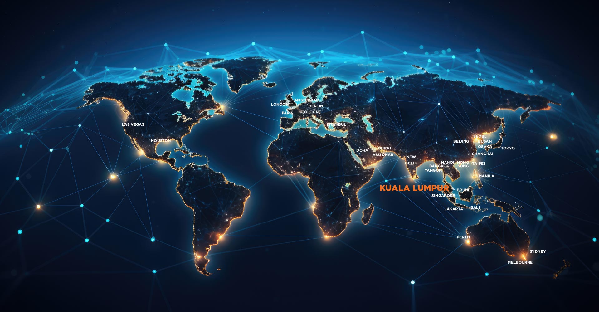 Innogen global reach — world map of cities served